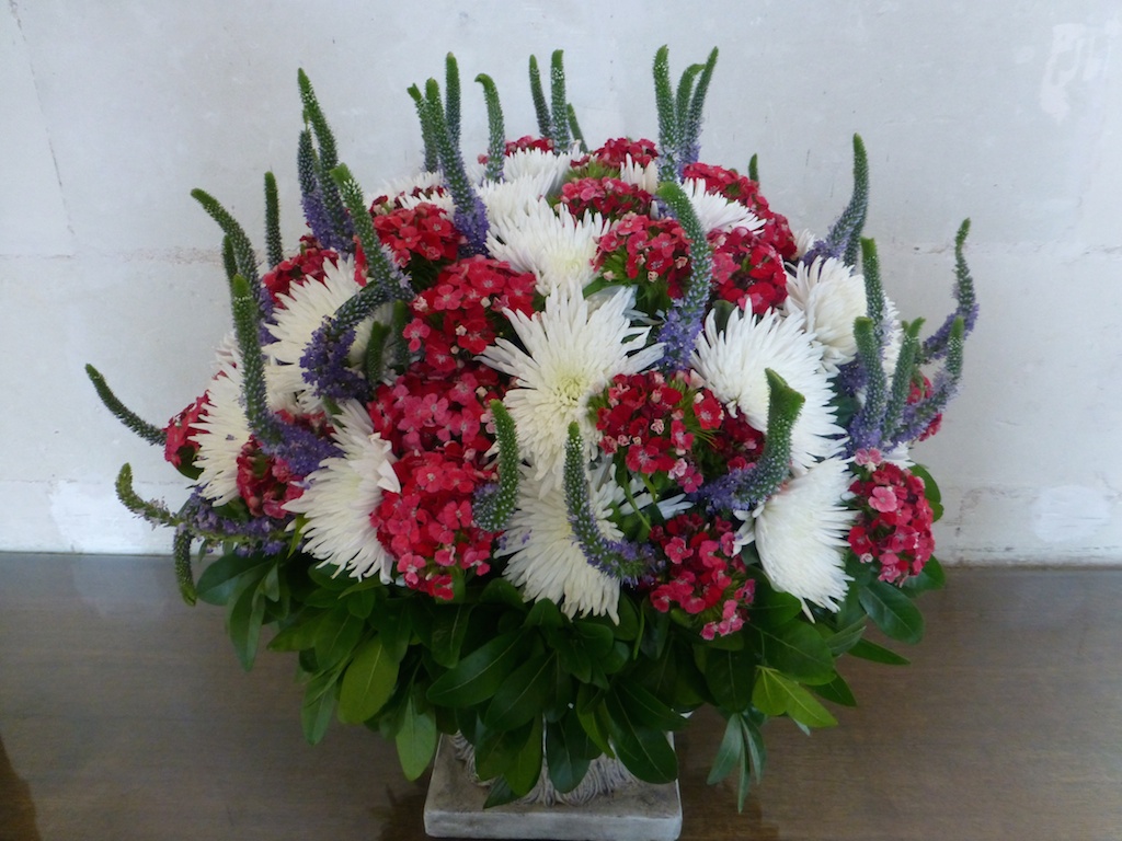 A flower display at Chenonceau, Loire Valley, France