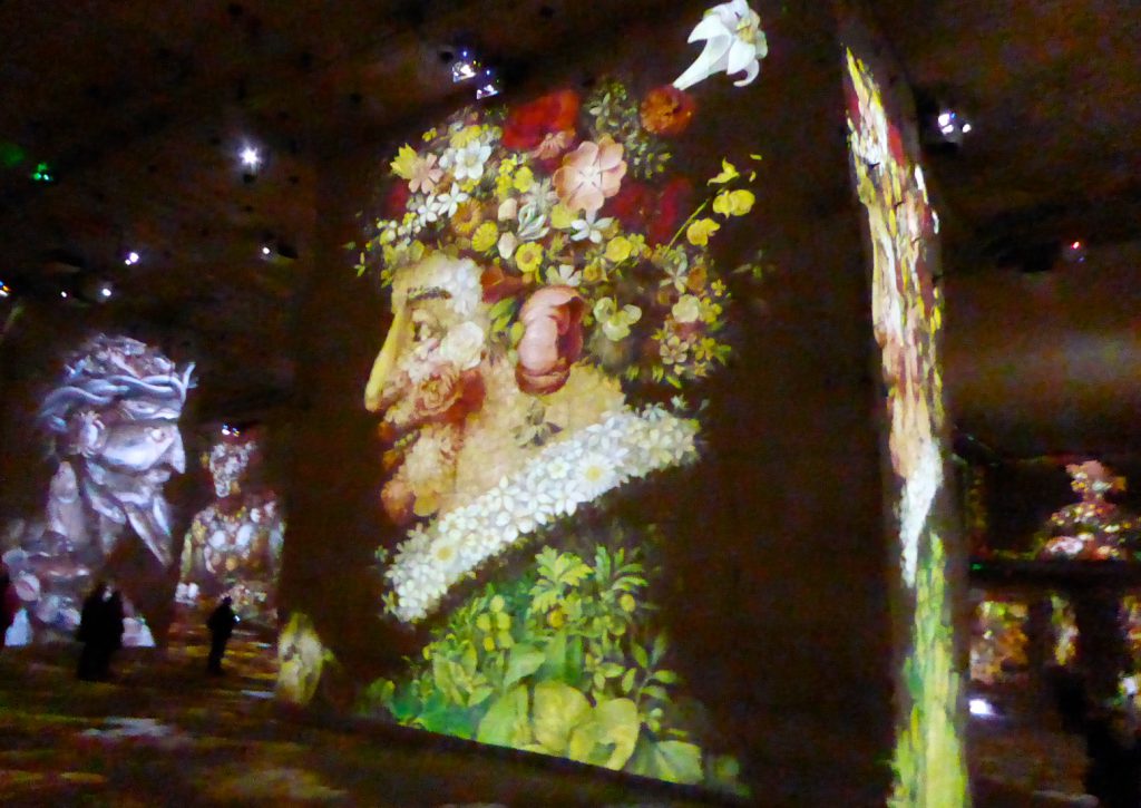 Art of Arcimboldo,at Carrières de Lumières 2017, Bouches-du-Rhône, Provence, France