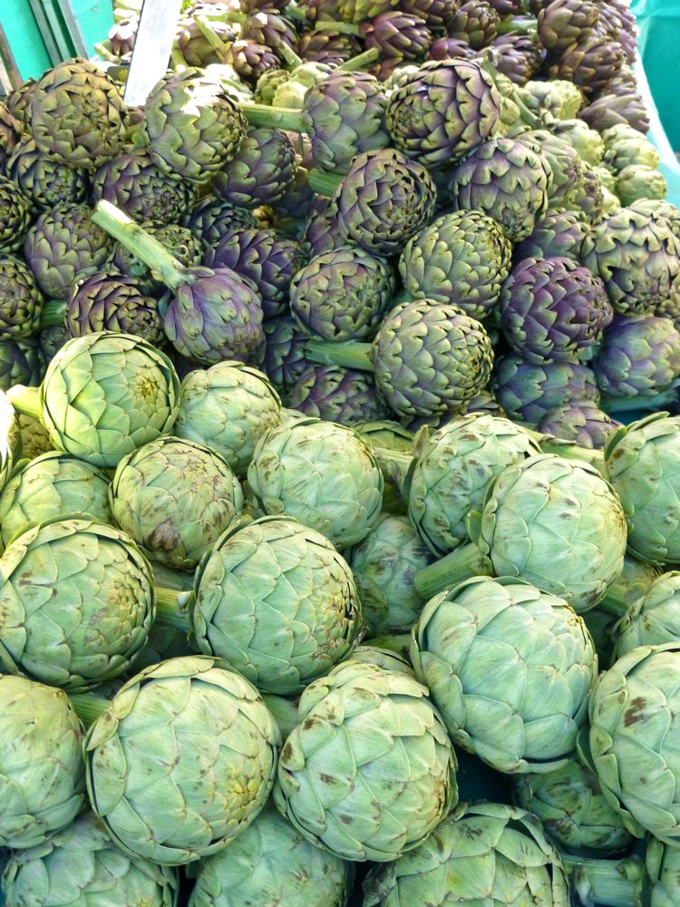 Artichokes in the Lourmarin Market, Luberon, Provence, France