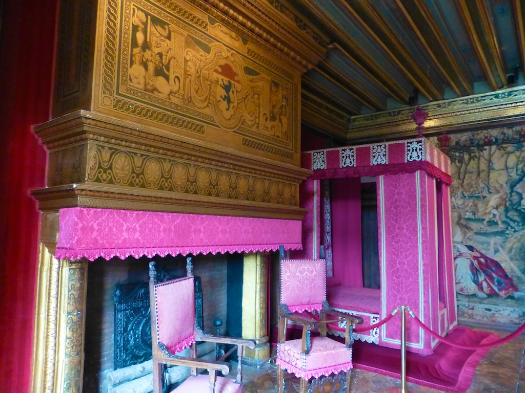 Bedroom inside Chateau de Chenonceau, Loire Valley, France