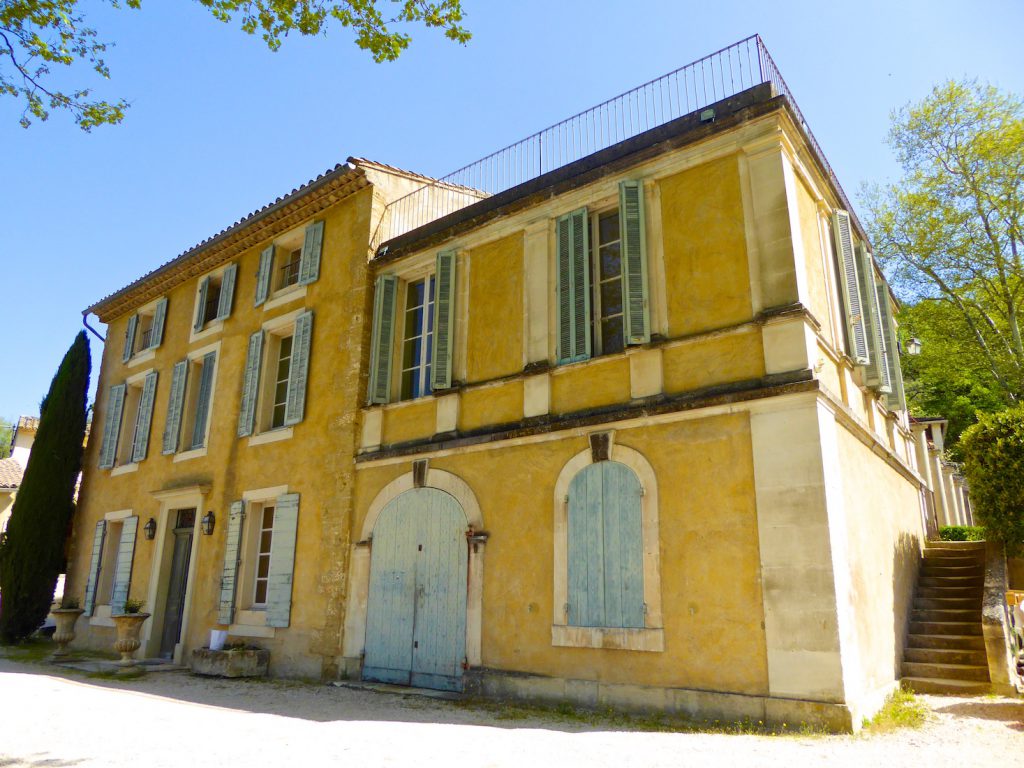 By the front of Le Château Constantin, Lourmarin, Luberon, Vaulcuse, Provence, France