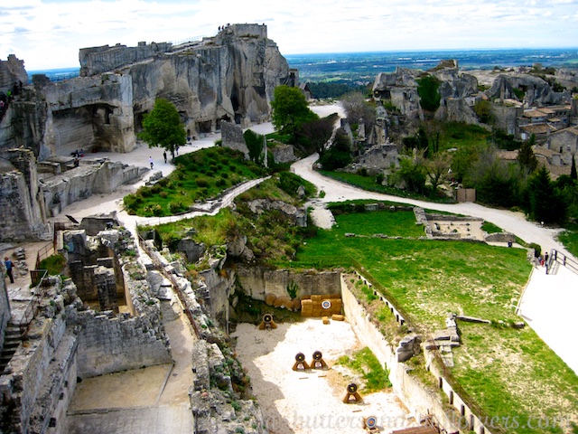 Chateau ruins of the Provencal perched village of Les Baux-de-Provence 