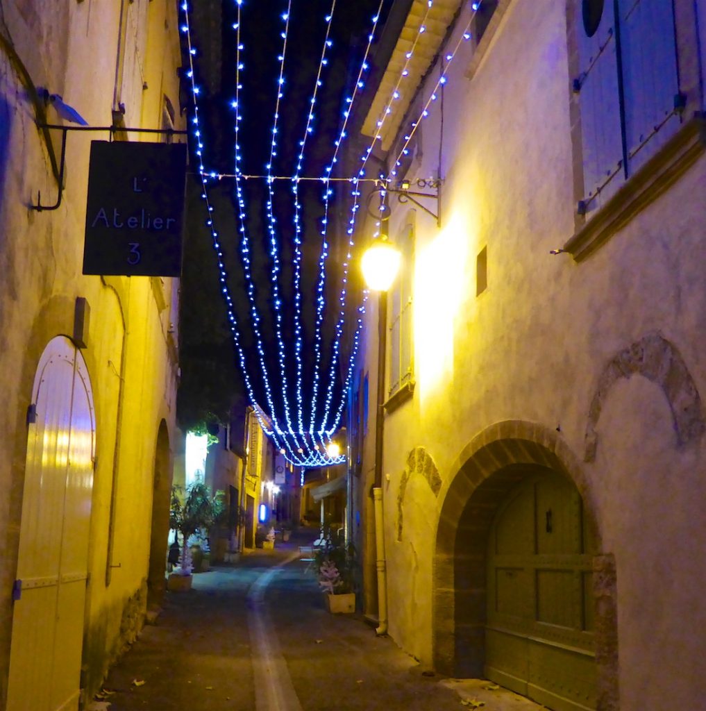 Christmas lights in Lourmarin, Provence, France