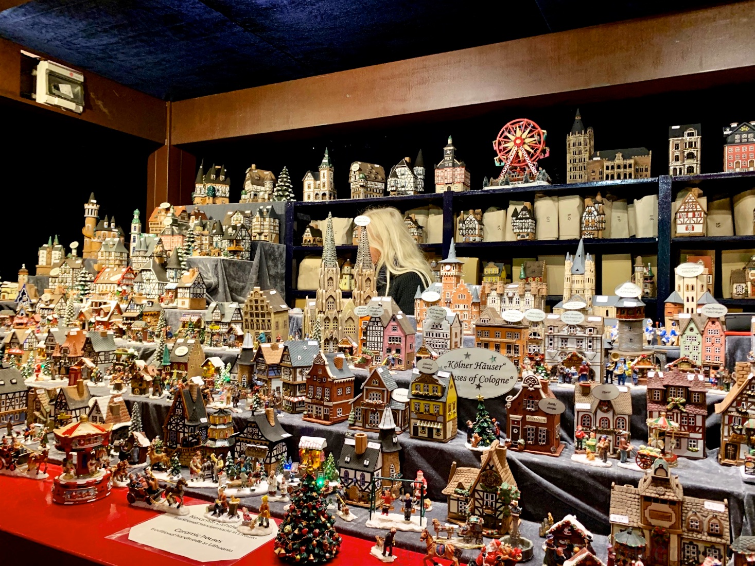 Traditional Christmas villages for sale at the Cologne Christmas market