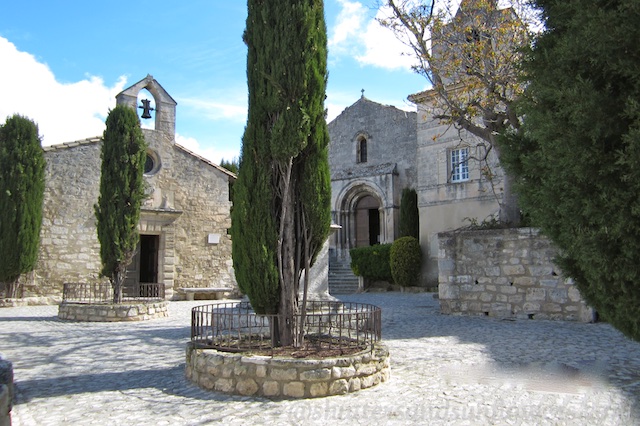 Church square and chapel at Les Baux de Provence, Provence, France