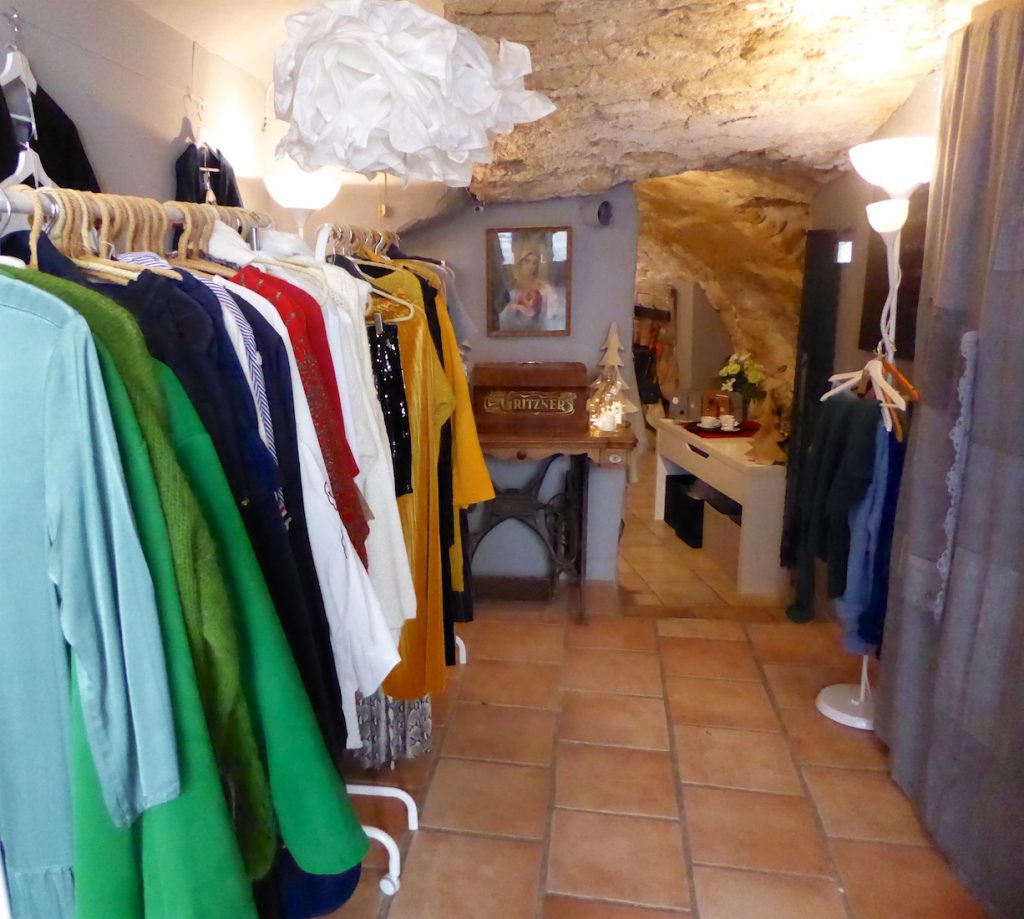 Clothes for sale at KOT Interior Shop Lourmarin, Luberon, Vaucluse, Provence, France