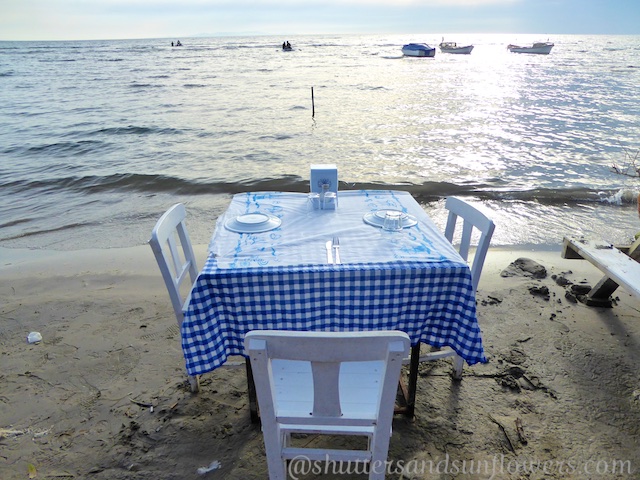 Beach front fish dinner at Karina, Turkey