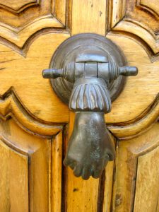 Door handle in Uzès, Langudeoc Roussillon, France