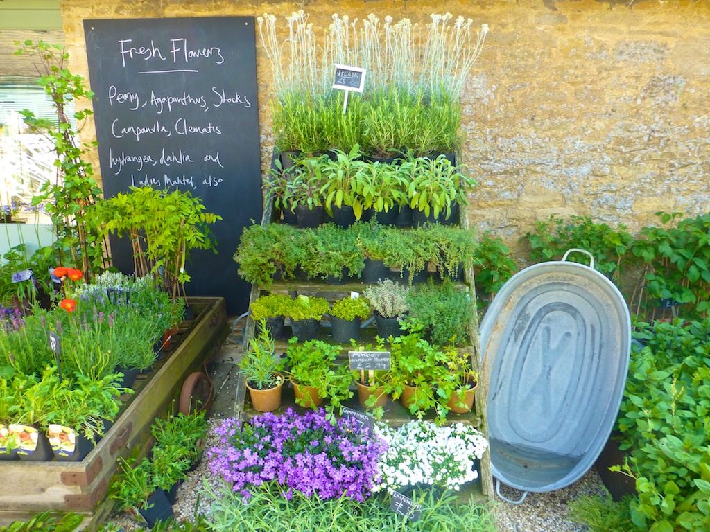 Flowers for sale at Daylesford Barns in the Cotswolds