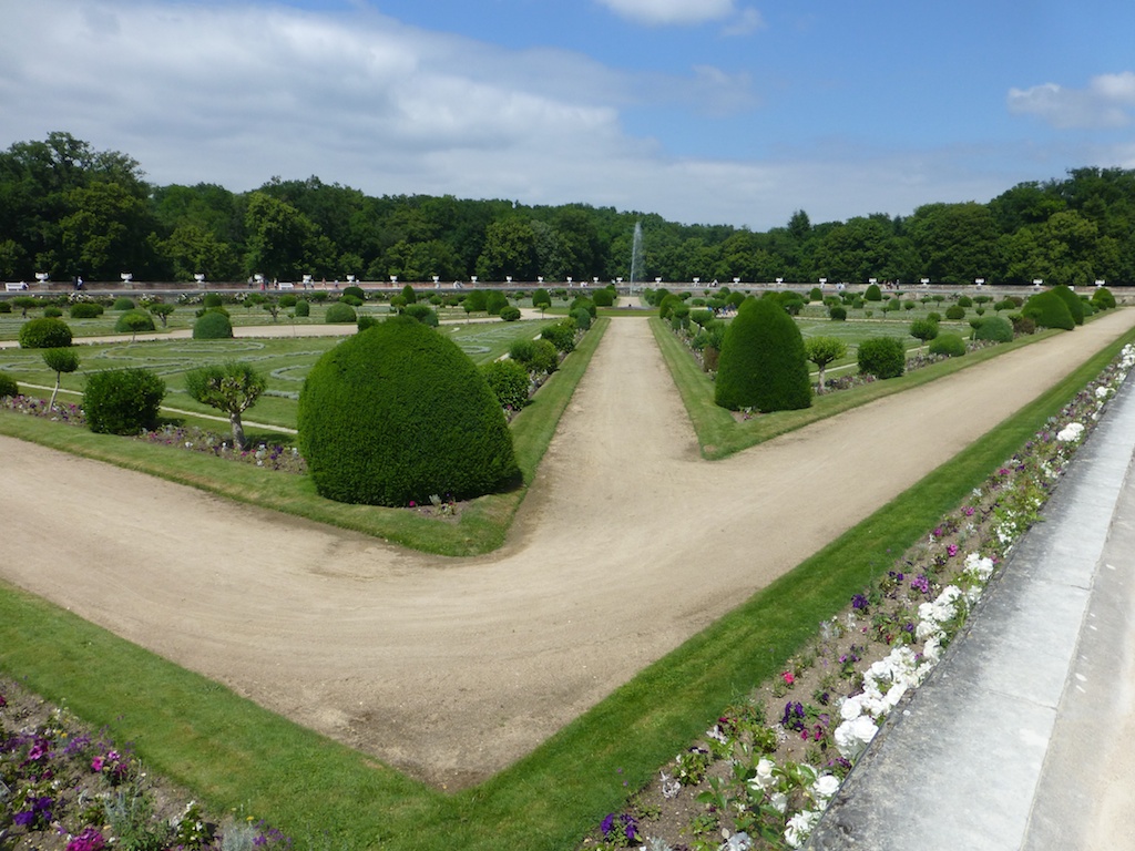 Formal gardens at Chateau de Chenonceau, Loire Valley, France