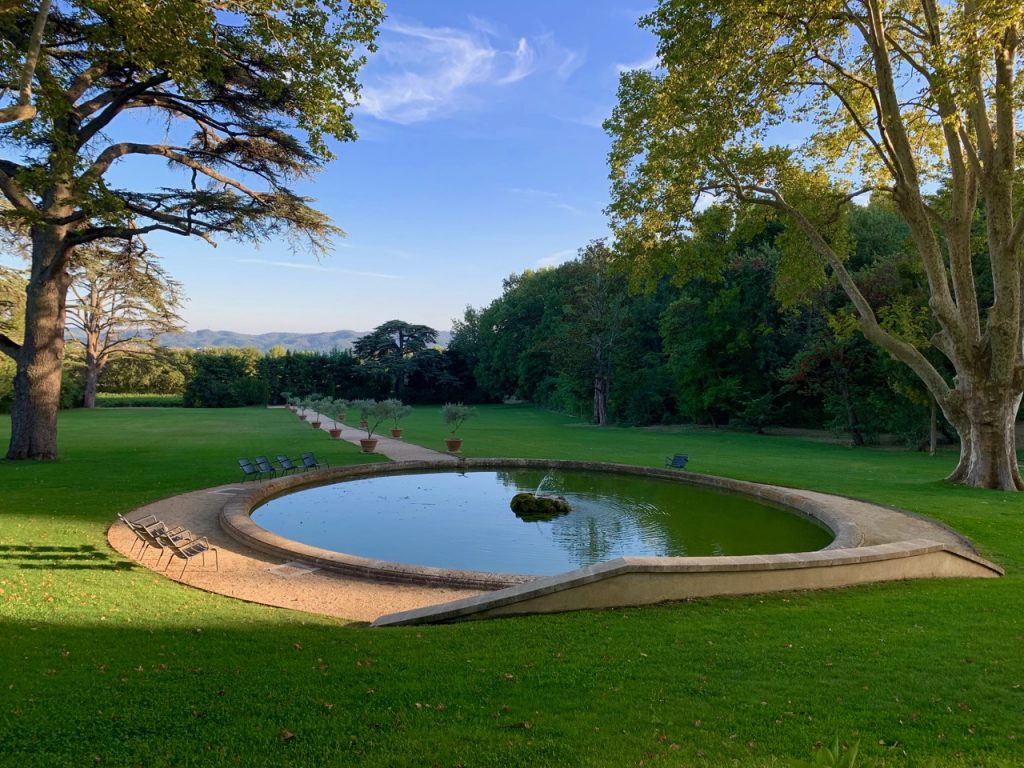 Grounds of luxury spa hotel Domaine de Fontenille, Lauris, Luberon. Provence, France (near Lourmarin)