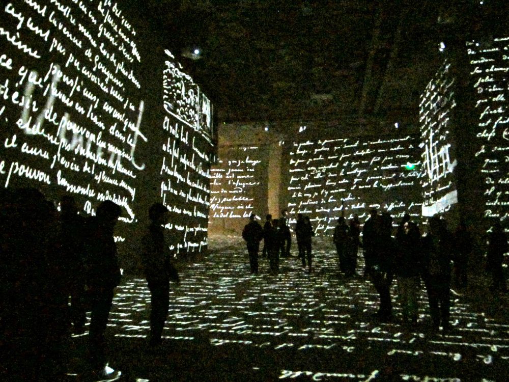 The writings of Van Gough and Gauguin at the Carrières de Lumières