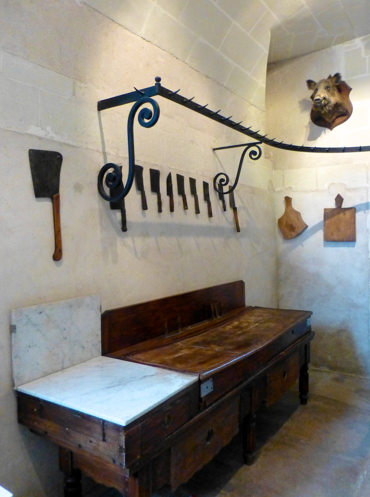 In the kitchen at Chateau de Chenonceau, Loire Valley, France