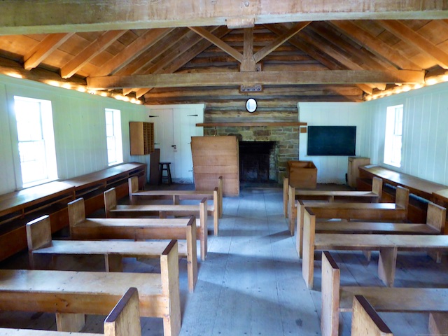 Inside an 1836 American school house