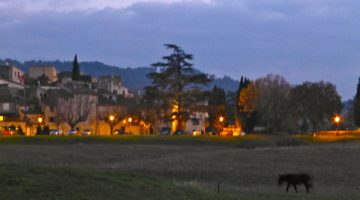 Lourmarin view at night, Lourmarin, Luberon, Provence