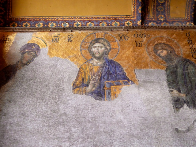 Mosaic in upper south gallery Hagia, Sophia, Istanbul, Turkey