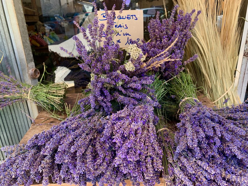 Freshly harvested lavender for sale in Sault Luberon, Vaucluse, Provence, France
