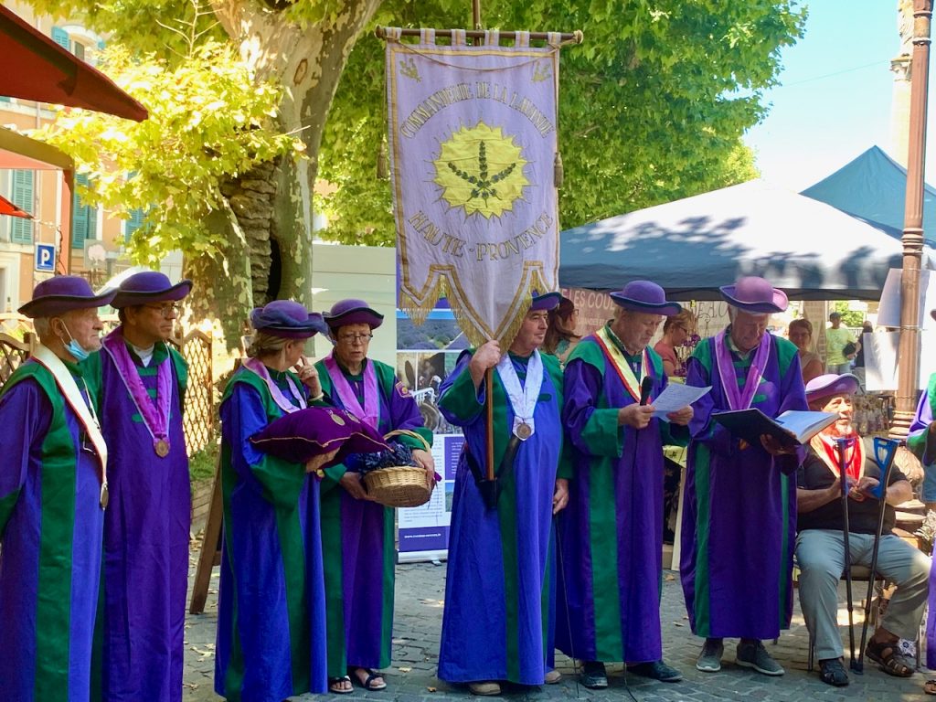 Officials at the Apt Lavender Festival, Apt, Luberon, Vaucluse, Provence, France