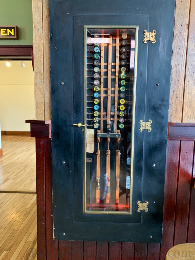 Original electrical fuse box in Anaconda Brewery