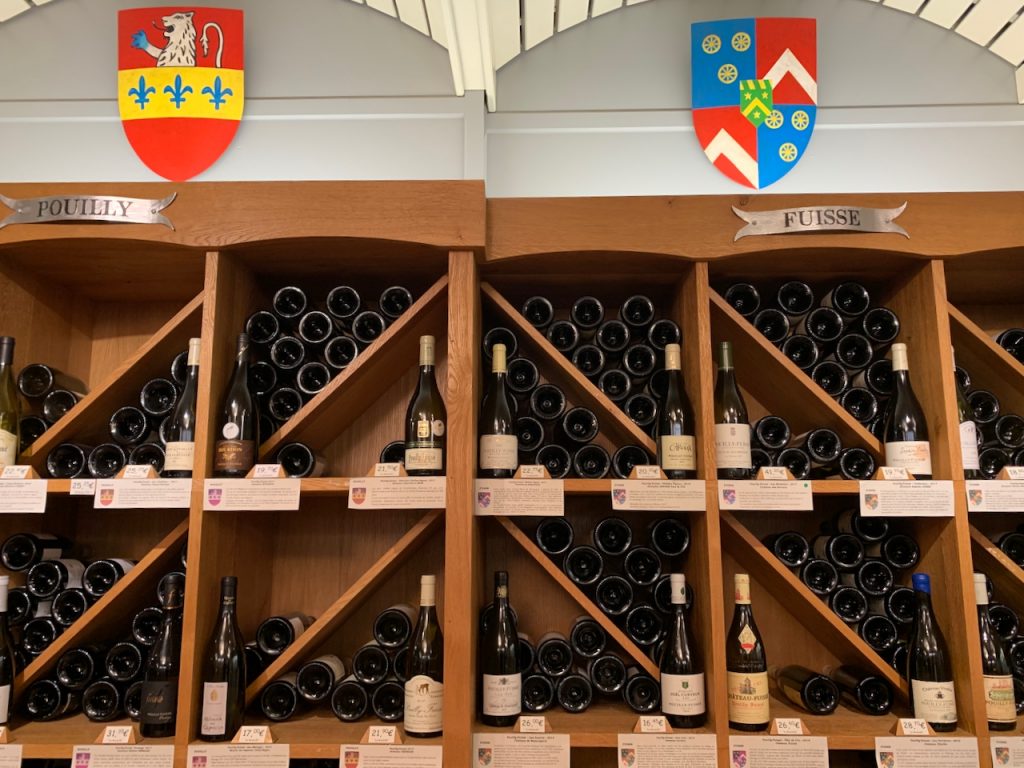Wine in Solutré, Pouilly-Fuissé appellation, France