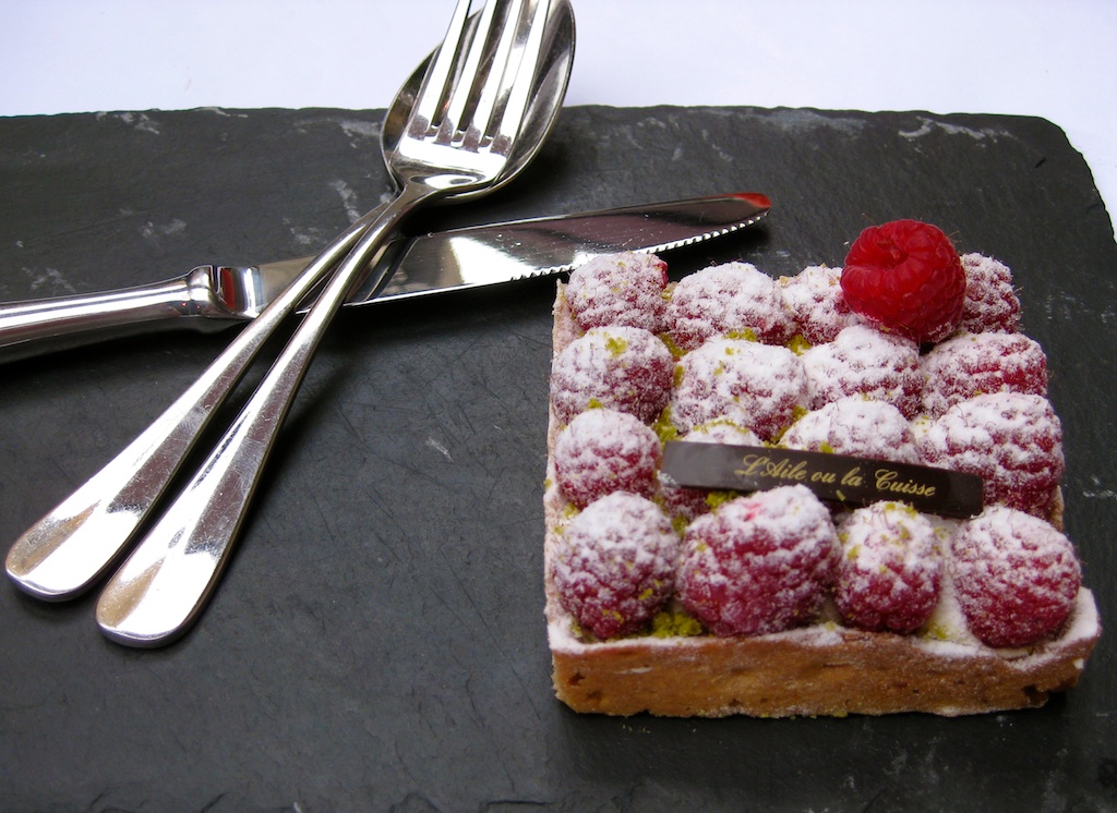 Raspberry desert at La Gousse D'Aile, St Remy de Provence