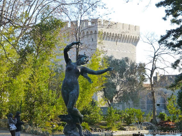 Roche de Doms park next to Palais des Papes, Avignon, Provence, France