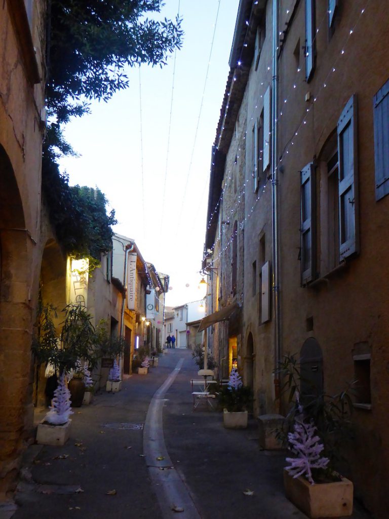 Rue du grand pre Lourmarin at Christmas in the Luberon, Vaucluse, Provence, France