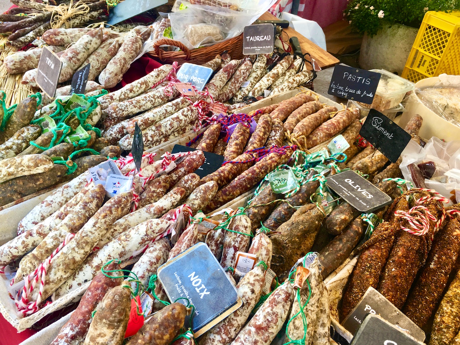 Saucisson at the Lourmarin market