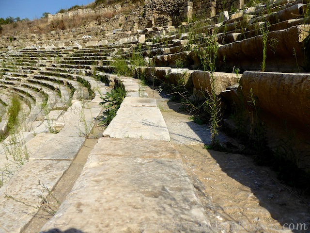 The marble seating at the Stadium at Magnesia, Turkey