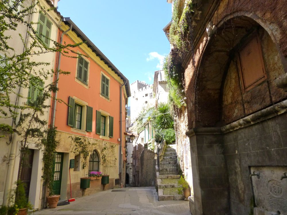 Streets in Roquebrune-Cap-Martin, Cote d'Azur, France