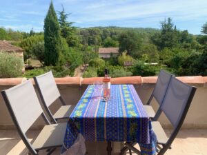 Terrace in our village house for rent in Lourmarin, Provence