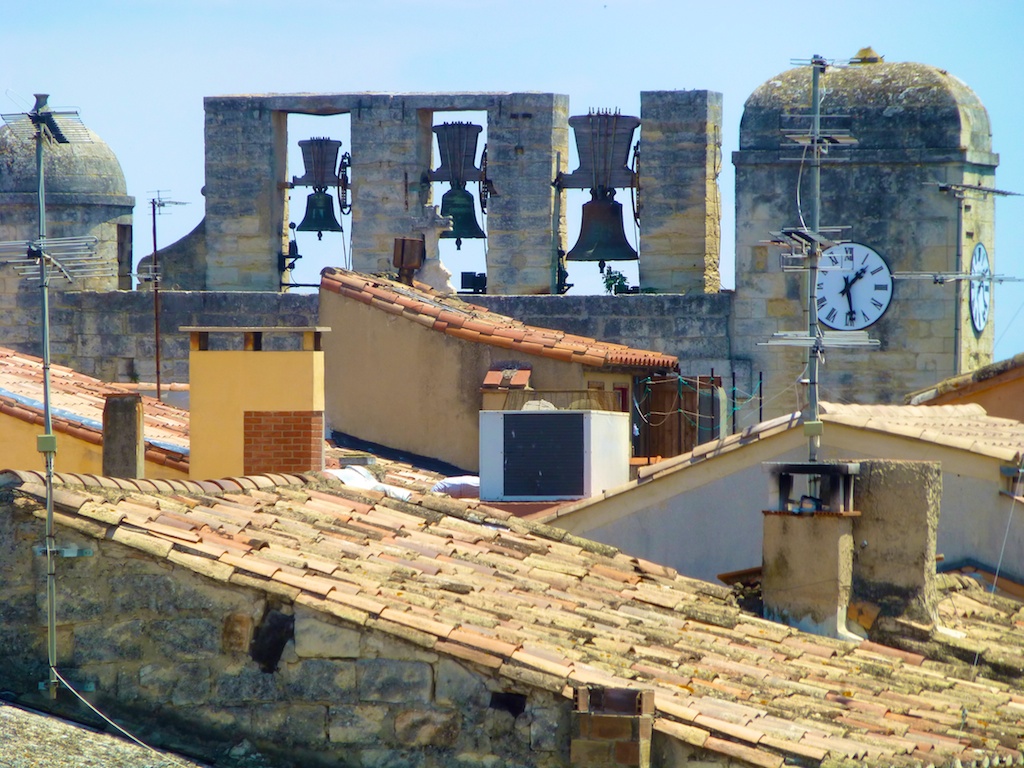 The church bells, View from the ramparts of Aigues-Mortes, Camargue, France