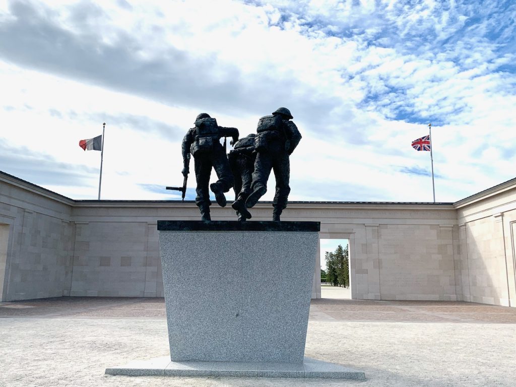 The statue of soldiers at British Normandy Memorial, Vers-sur Mer, Normandy, Francethe 