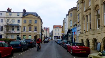 The streets of Clifton, Bristol, England in February