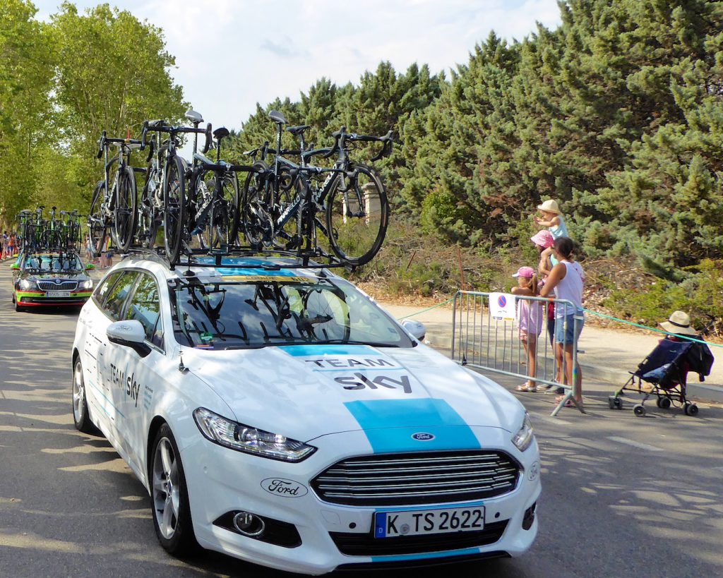 The Team Sky support car Tour de France 2017 in Lourmarin