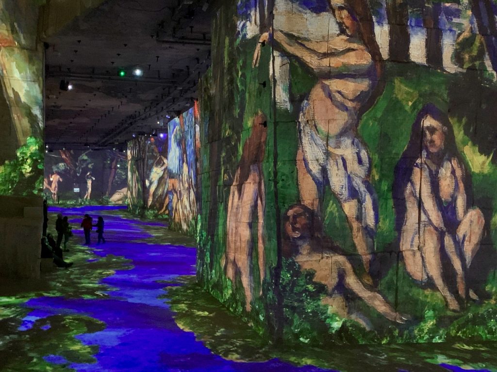Cezanne's bathers at Carrières des Lumières 2021, at Les Baux-de-Provence 