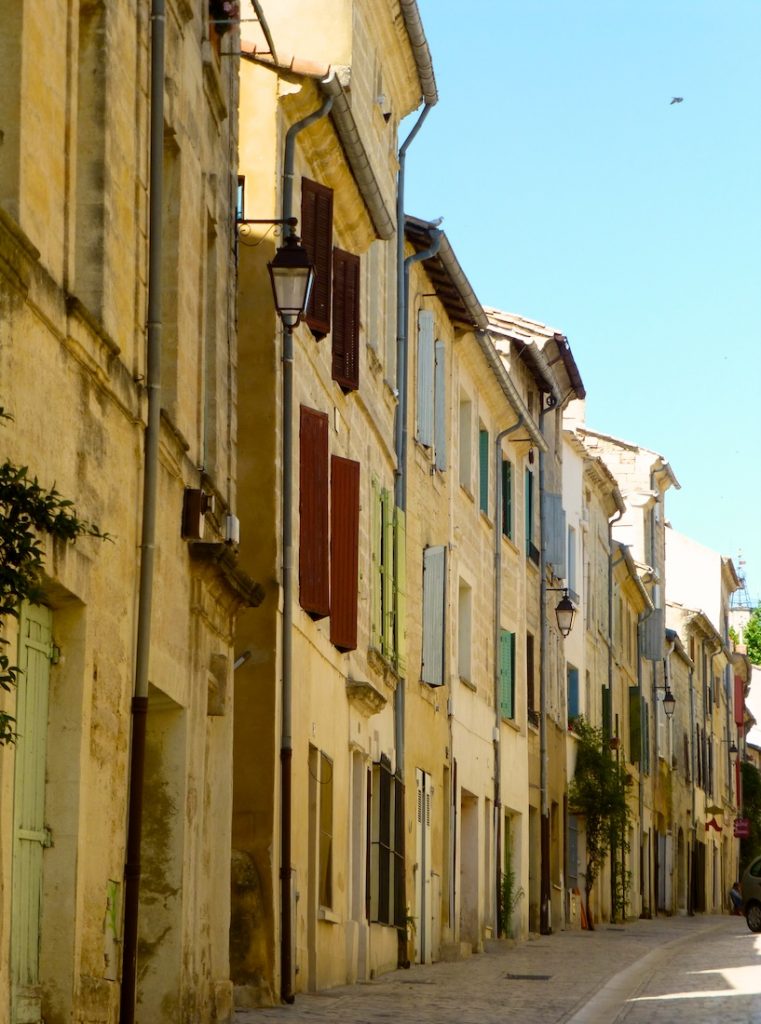 Shutters of Provence on a street in Uzes