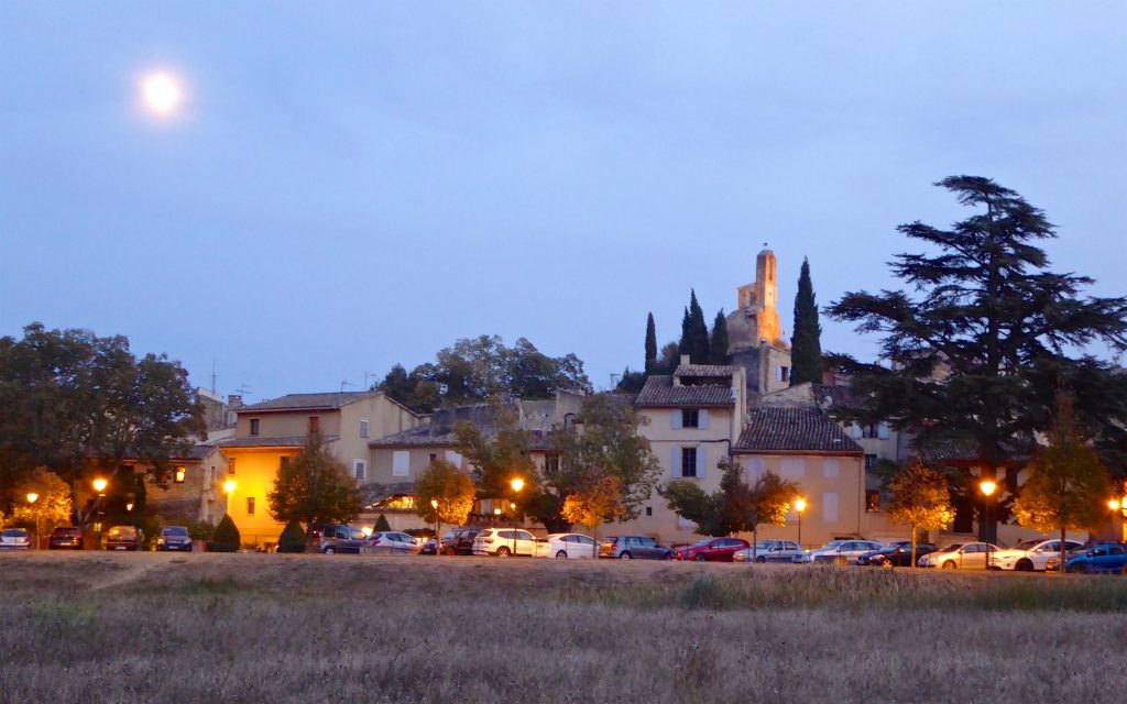 Twilight in Lourmarin, Luberon, Provence in winter