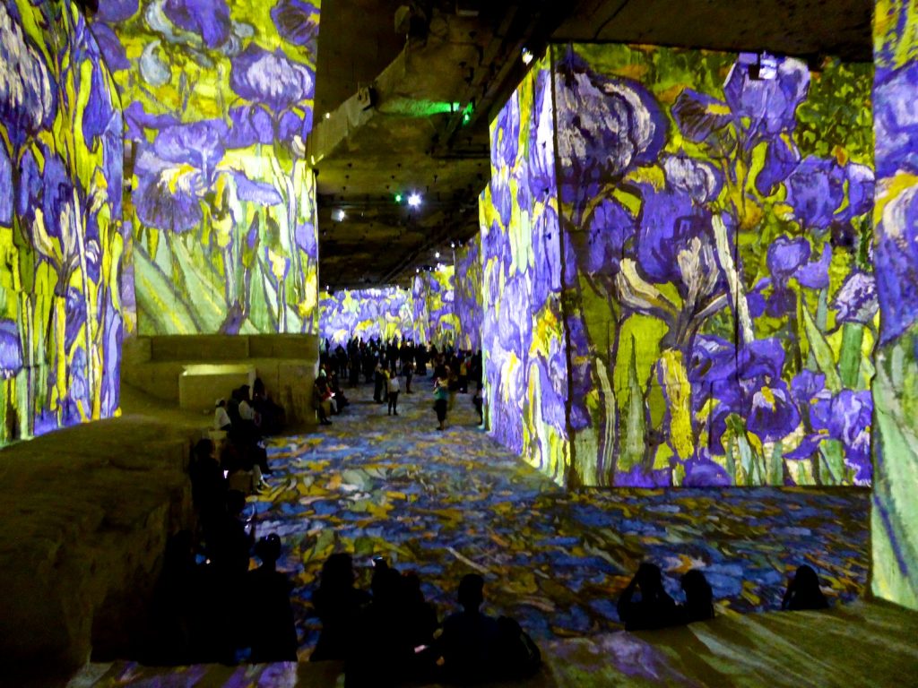 Van Gogh's irises at Carrières de Lumières 2019