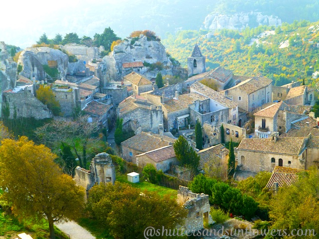 View from the Provencal perched village of Les Baux-de-Provence