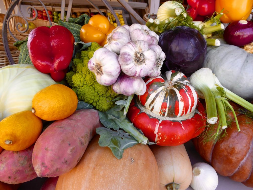 Vegetables in the Lourmarin market, Lourmarin, Luberon, Provence, France