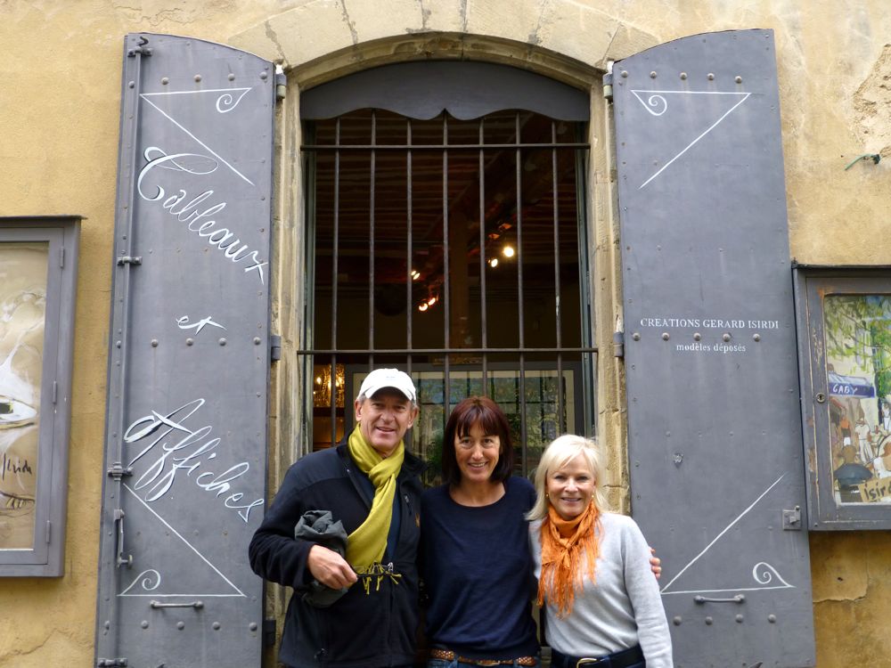 With Christine Isirdi, outside the Isirdi Gallery Lourmarin, Provence, France